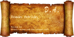 Domán Adrián névjegykártya