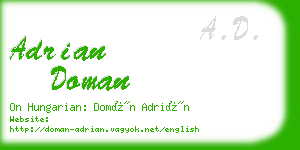 adrian doman business card